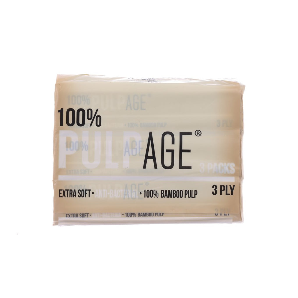 PULPAGE 100%純竹漿3層袋裝紙巾3包裝